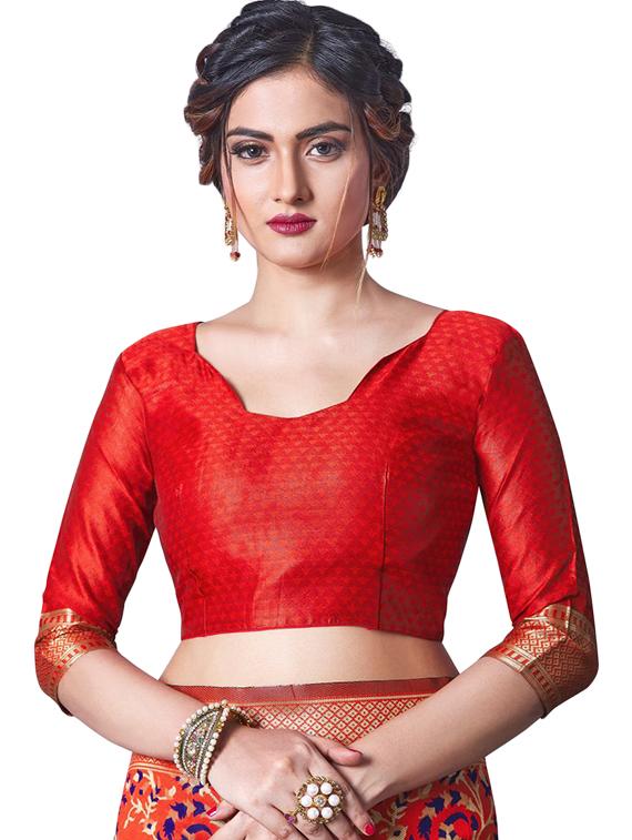 jacquard work banarasi saree with blouse - 18335758 - Standard Image - 2