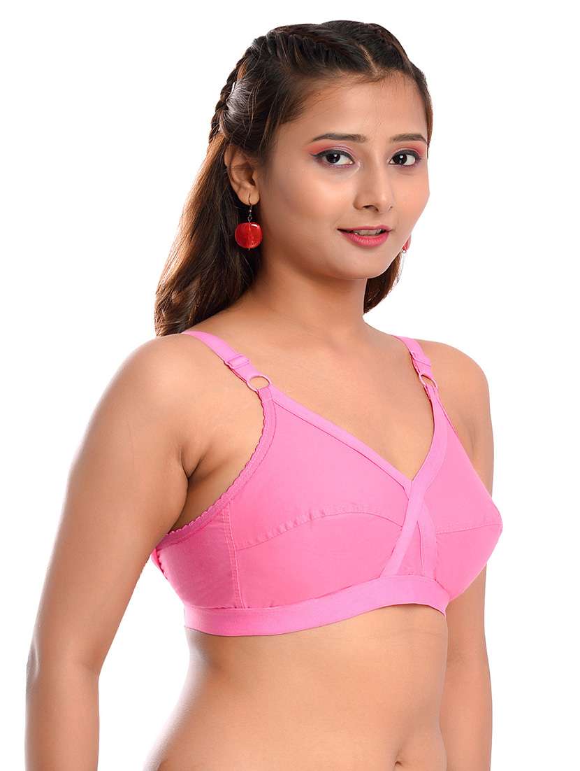 pink solid regular bra - 18335800 - Standard Image - 2