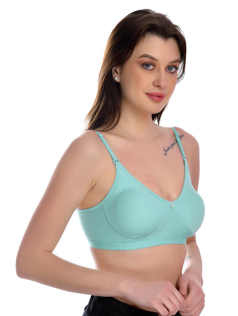 turquoise blue solid regular bra - 18335829 - Standard Image - 2