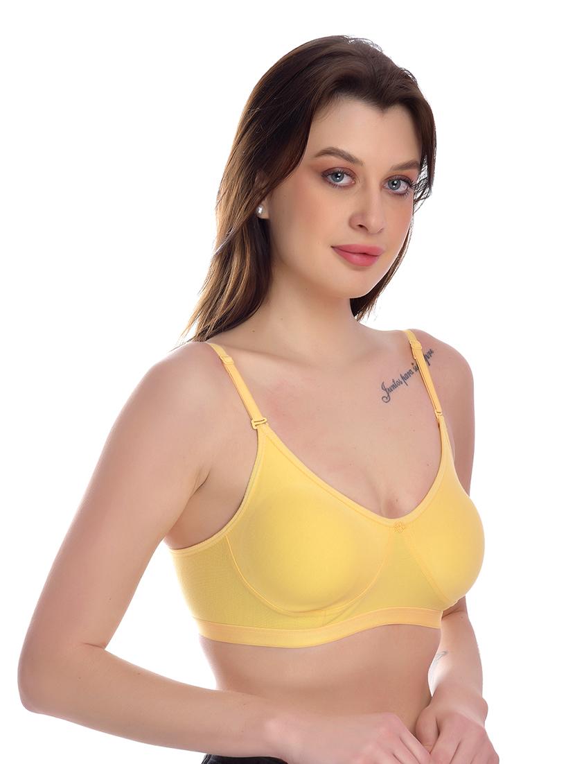 yellow solid regular bra - 18335832 - Standard Image - 2