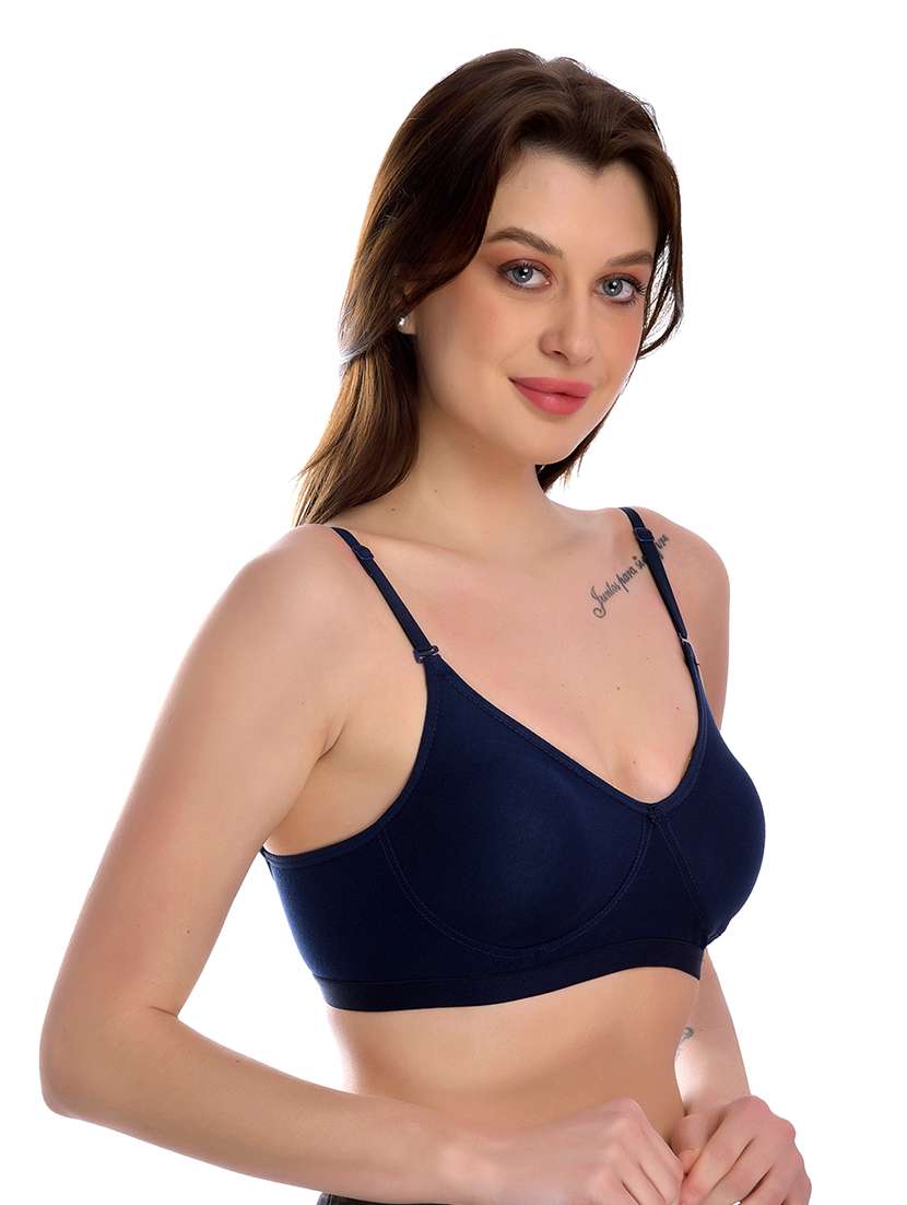 navy blue solid regular bra - 18335833 -  Standard Image - 2