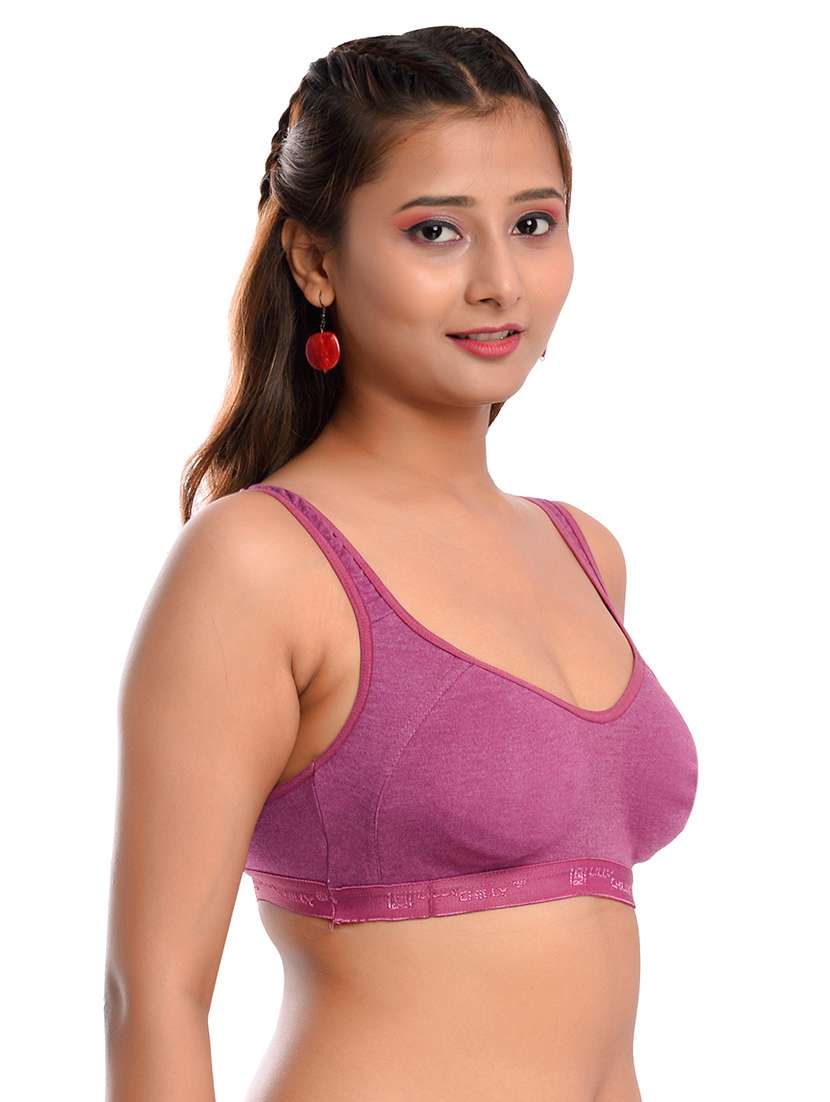 purple solid sports bra - 18335841 -  Standard Image - 2