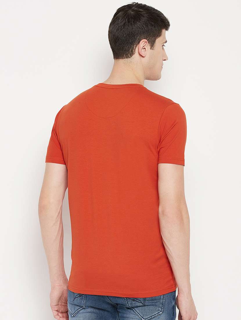 orange chest print t-shirt - 18335875 - Standard Image - 2