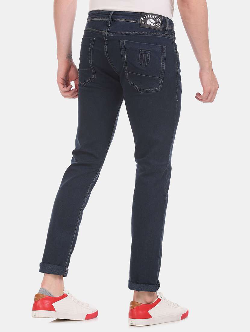 dark blue stone washed denim jean - 18336343 - Standard Image - 2