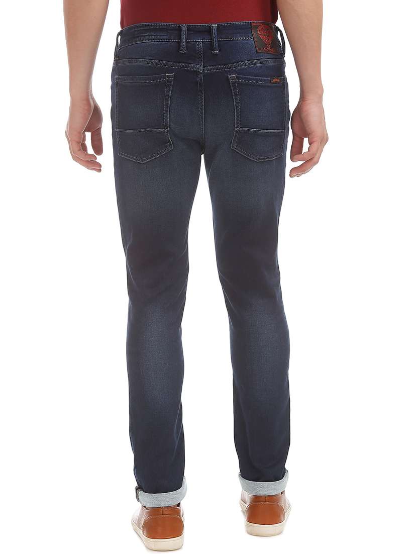 dark blue stone washed denim jean - 18336836 - Standard Image - 2