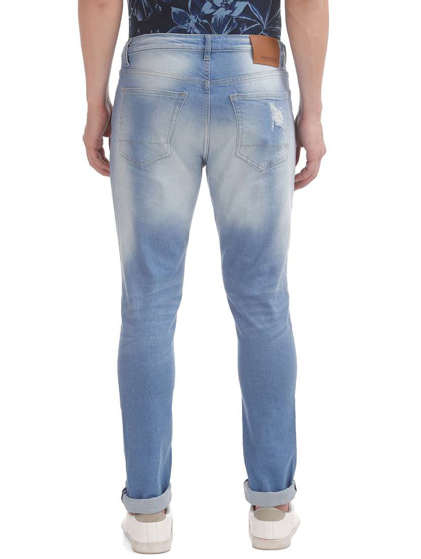 light blue solid washed jean - 18336837 - Standard Image - 2