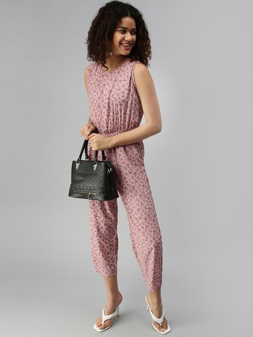 round neck floral jumpsuit - 18336932 - Standard Image - 0