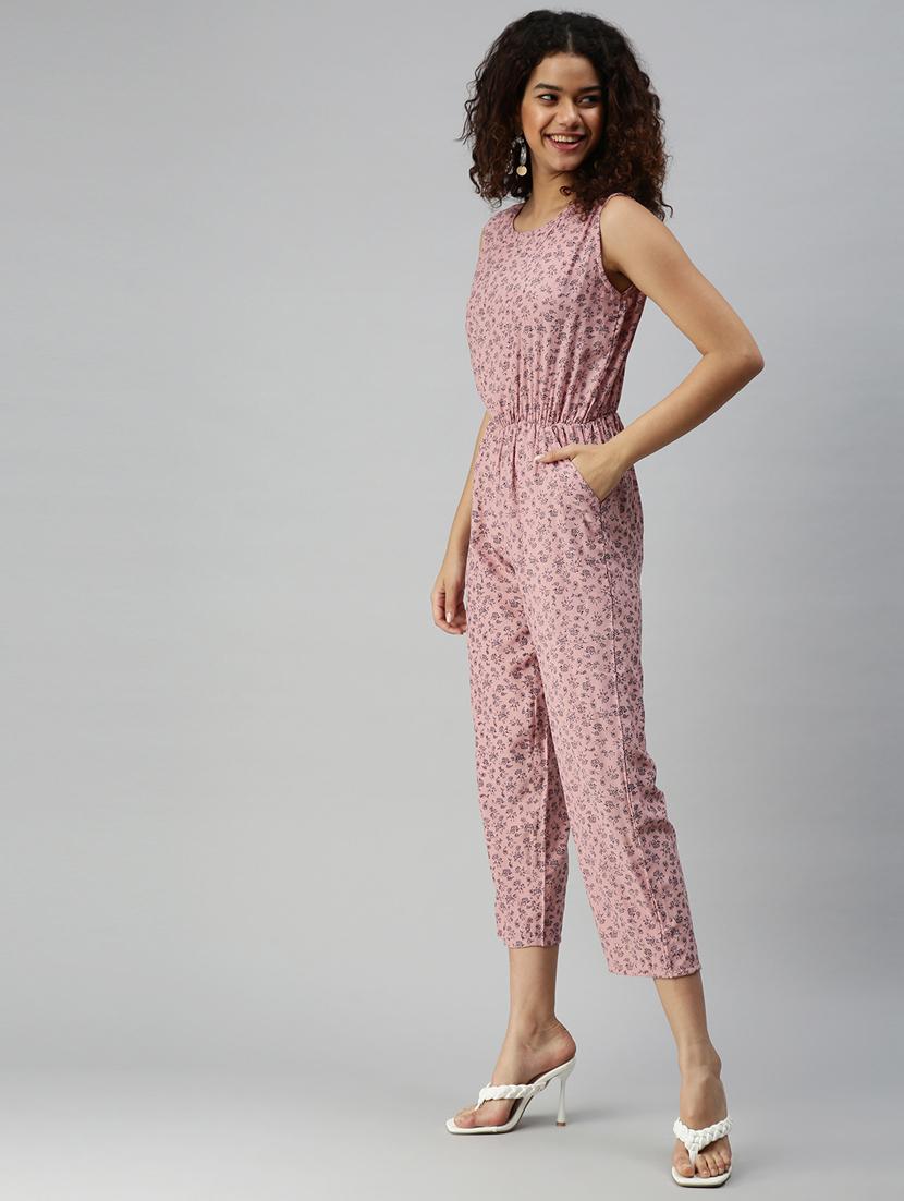 round neck floral jumpsuit - 18336932 - Standard Image - 2