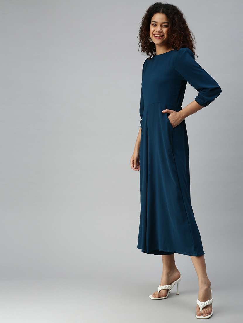 round neck solid wide leg jumpsuit - 18336948 -  Standard Image - 2