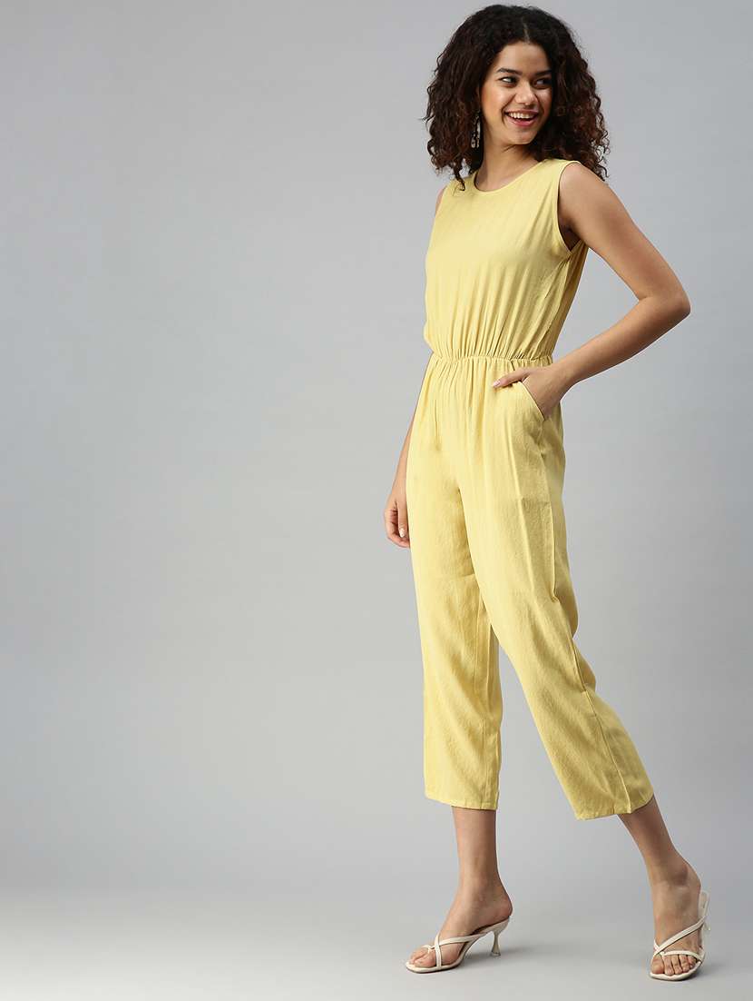 round neck solid jumpsuit - 18336954 -  Standard Image - 2