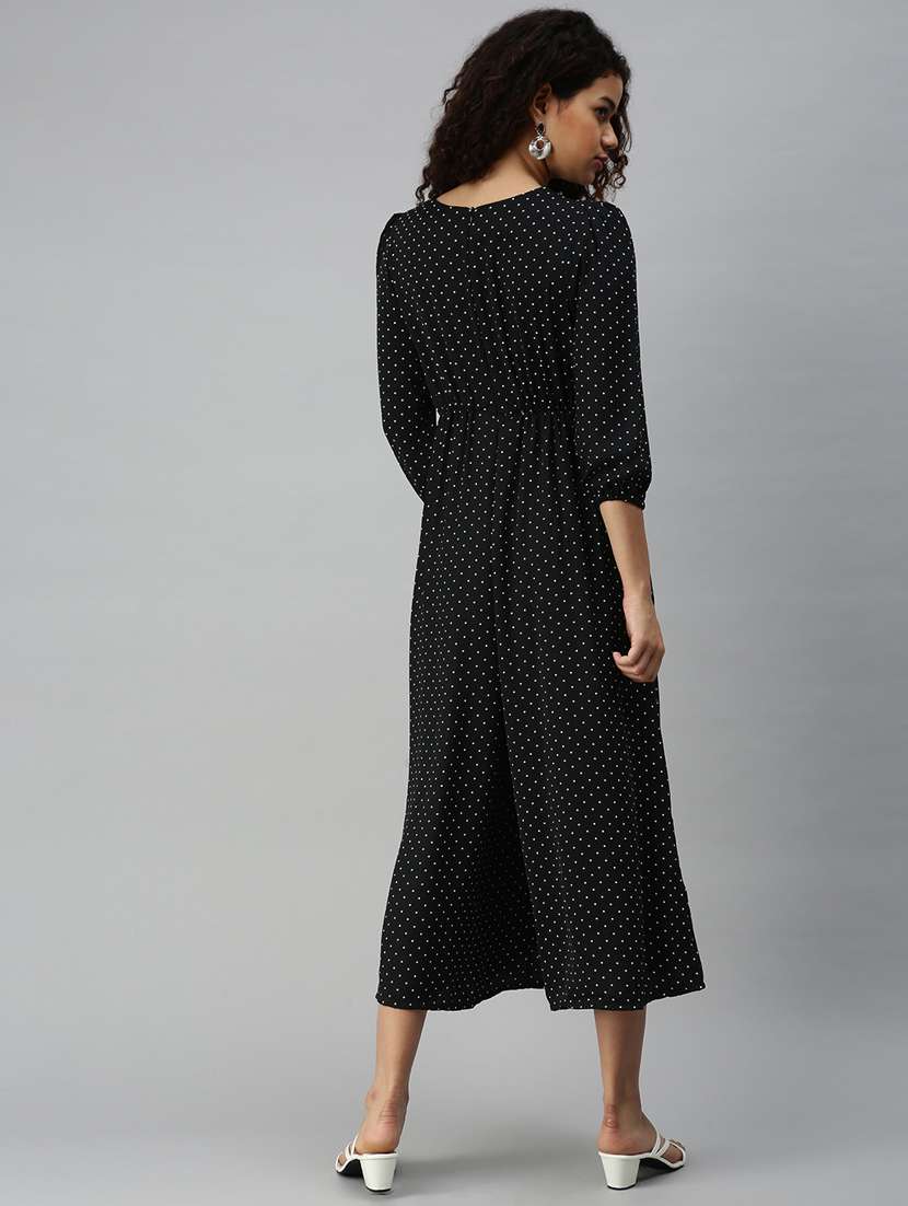 round neck polka dot jumpsuit - 18336956 -  Standard Image - 2