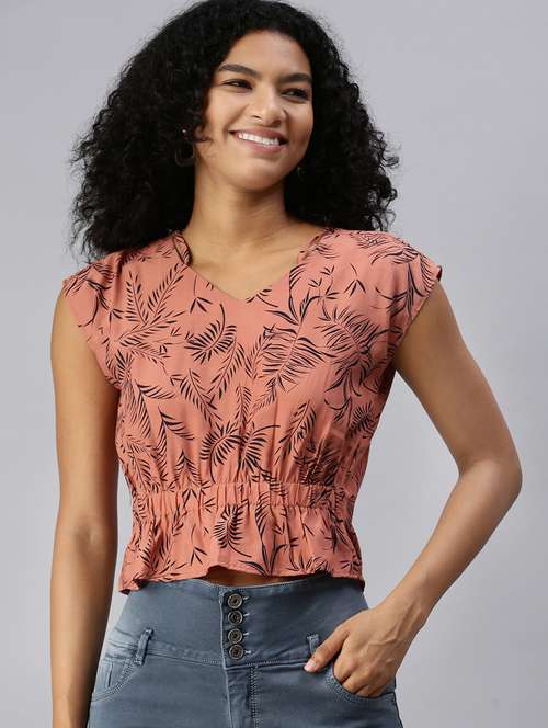 women's blouson v neck top - 18337142 -  Standard Image - 0