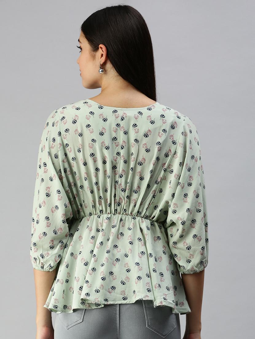 women's peplum v neck top - 18337162 - Standard Image - 2