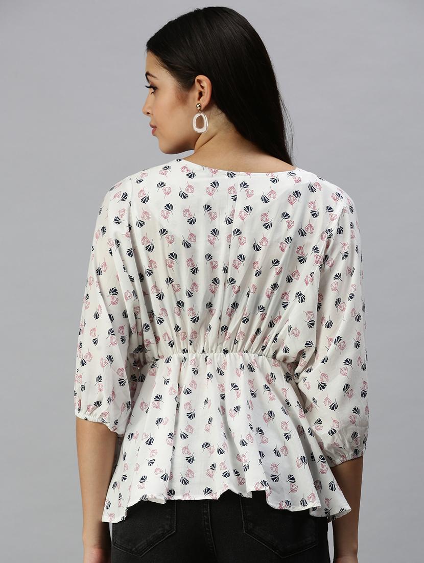 women's peplum v neck top - 18337163 - Standard Image - 2