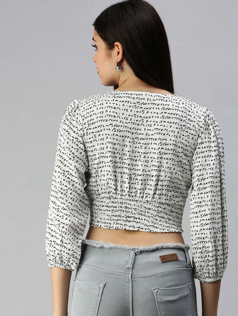 women's crop v neck top - 18337177 -  Standard Image - 2