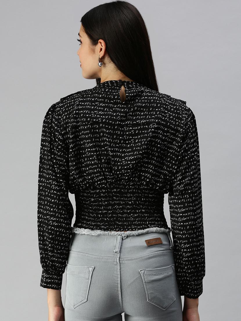 women's blouson key hole neck top - 18337180 - Standard Image - 2