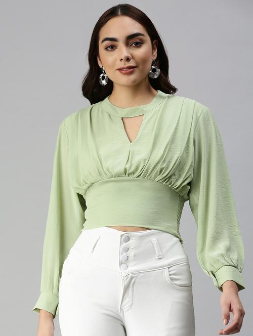 women's straight key hole neck top - 18337182 -  Standard Image - 0