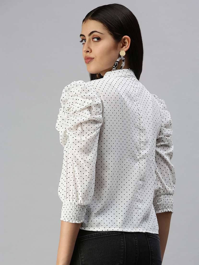 women's ruffle crew neck top - 18337188 - Standard Image - 2