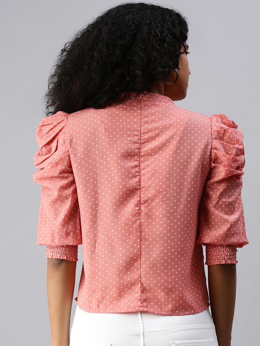 women's blouson crew neck top - 18337189 - Standard Image - 2