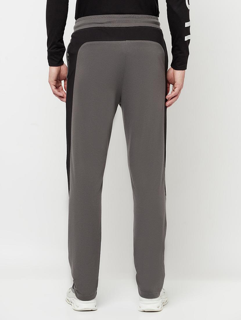 grey solid full length track pant - 18337215 - Standard Image - 2