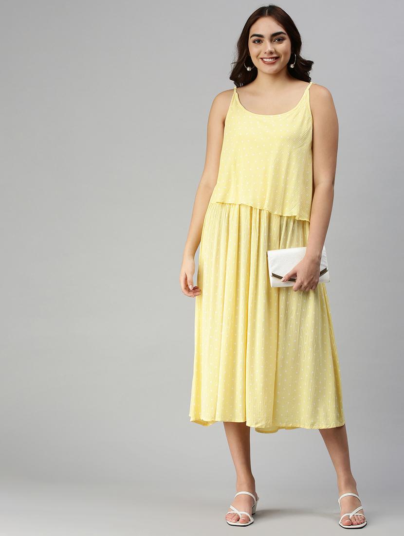 cami neck polka dot layered dress - 18337282 -  Zoom Image - 0