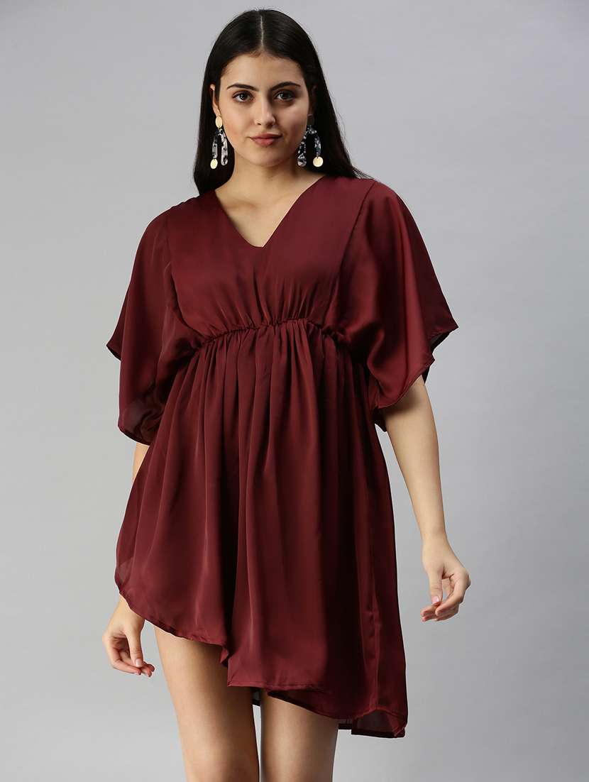 women's fit & flare solid dress