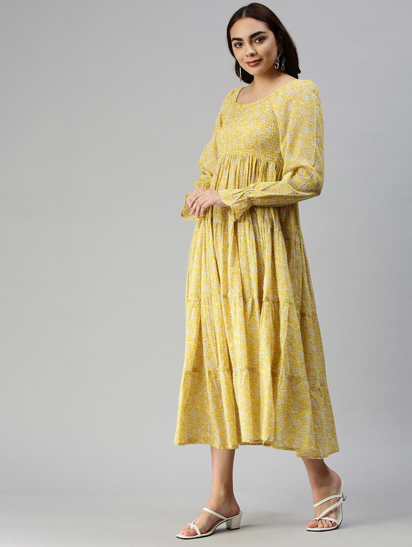 round neck floral fit & flare dress - 18337327 - Standard Image - 2