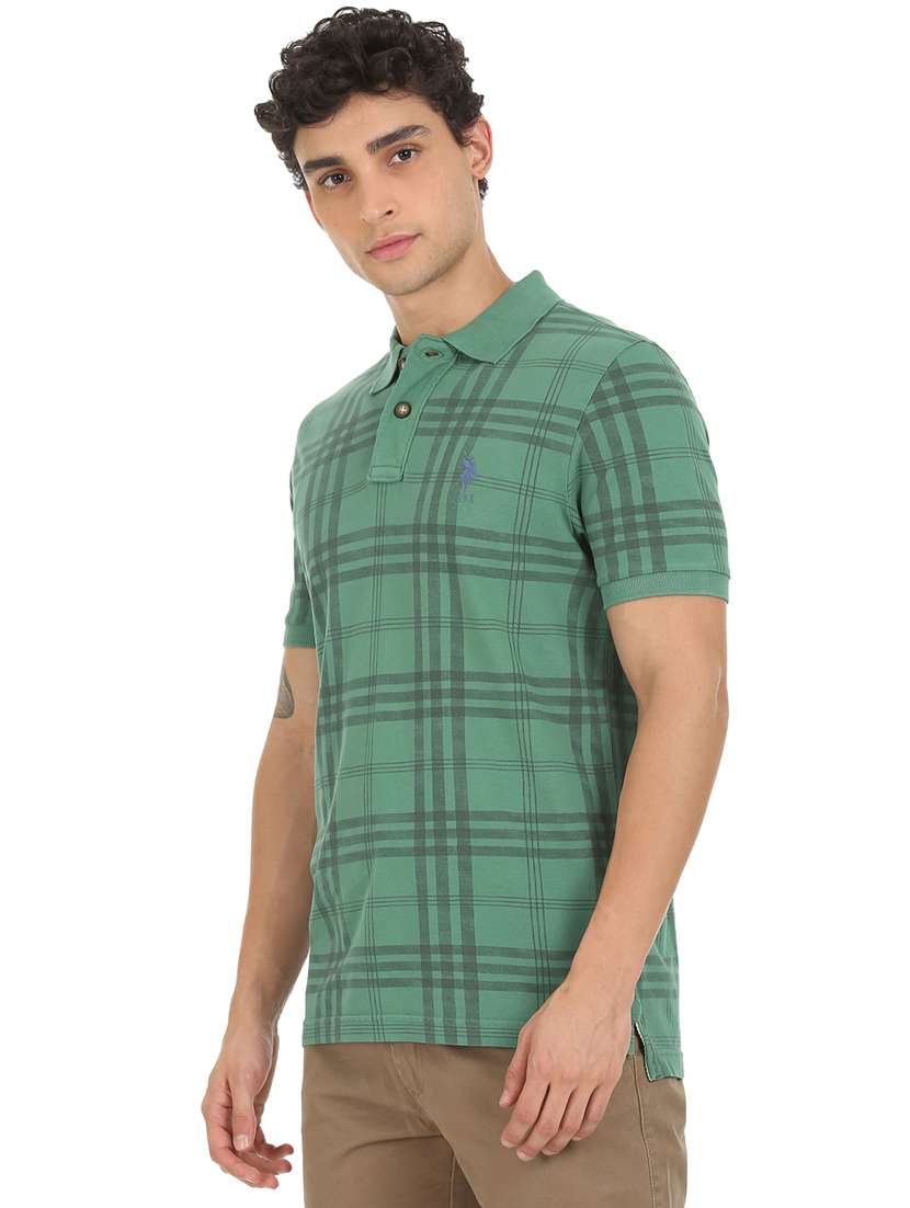 green checked polo t-shirt