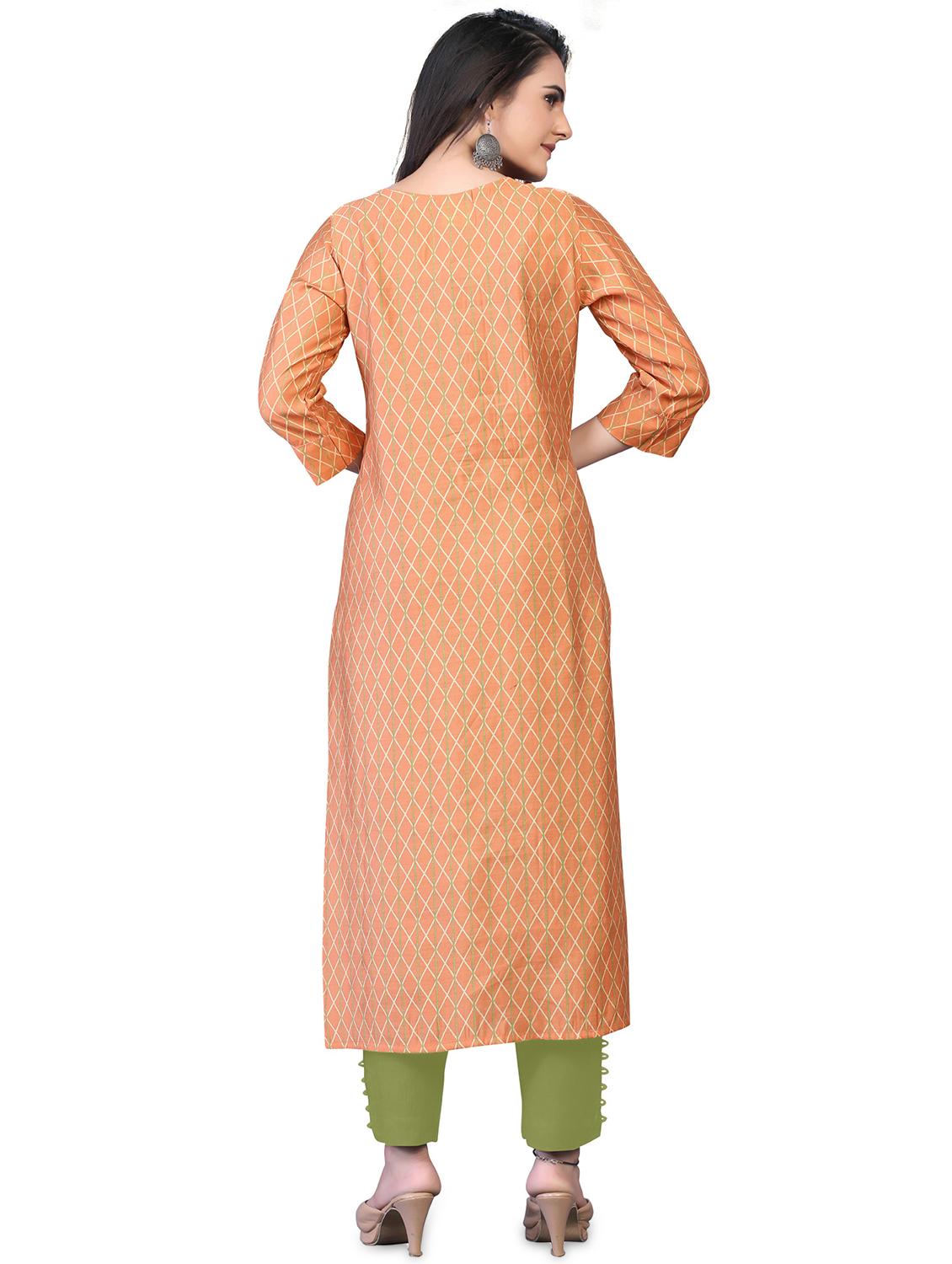 grey printed straight kurta - 18338460 - Standard Image - 2
