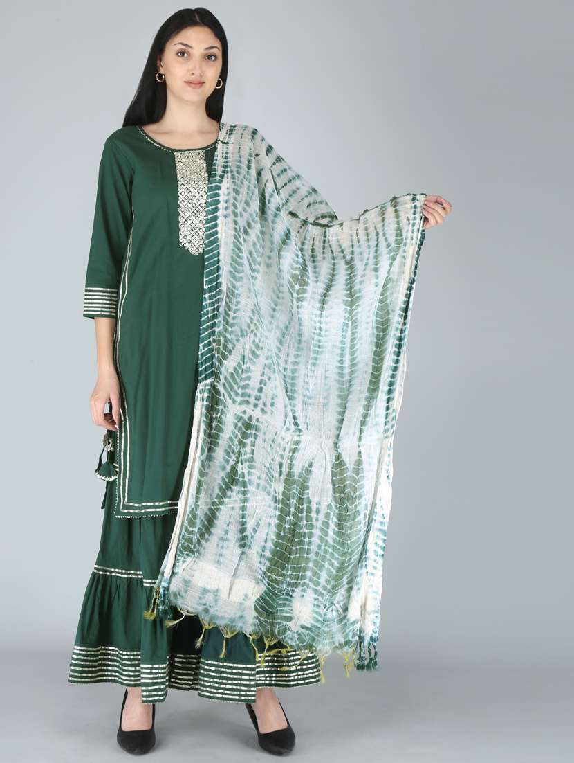 embellished kurta sharara suit set
