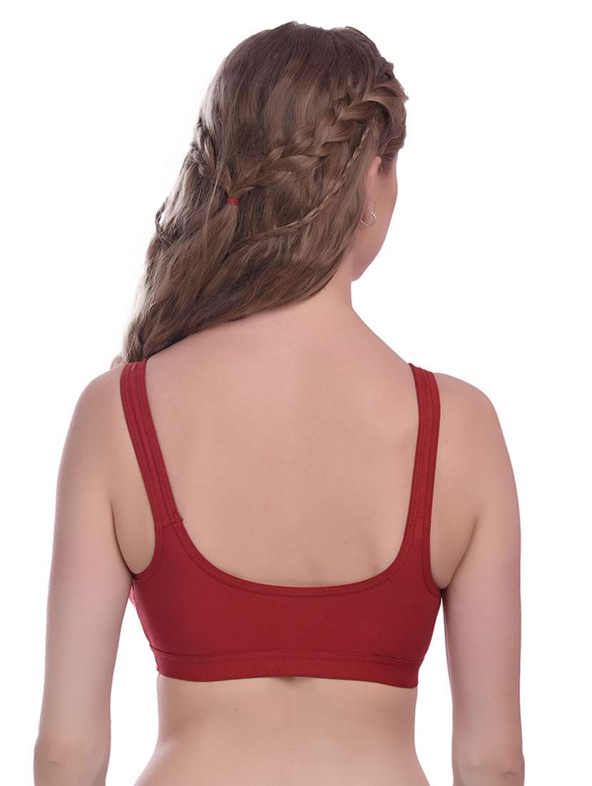 maroon solid sports bra - 18339294 -  Standard Image - 2