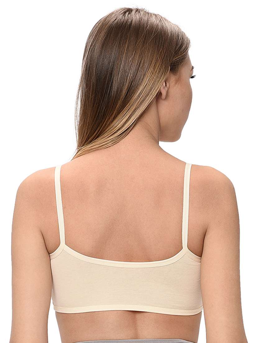 beige solid sports bra - 18339364 -  Standard Image - 2