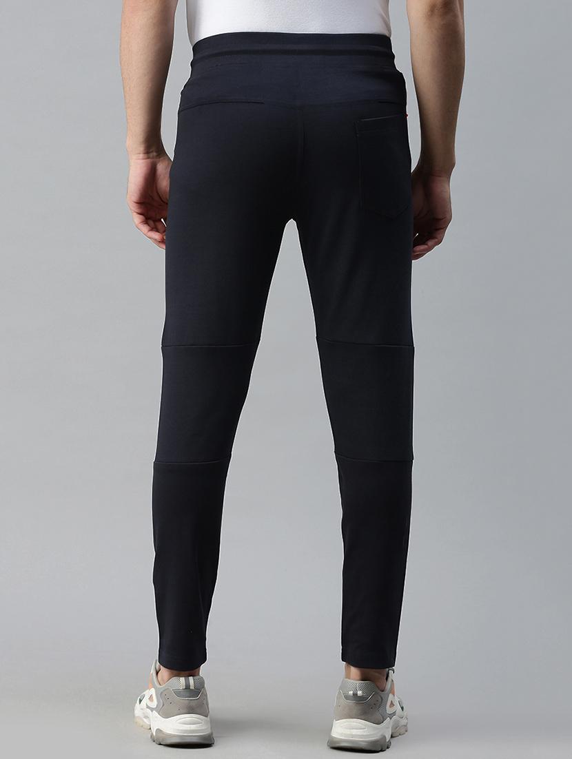 navy blue solid full length track pant - 18339885 - Standard Image - 2
