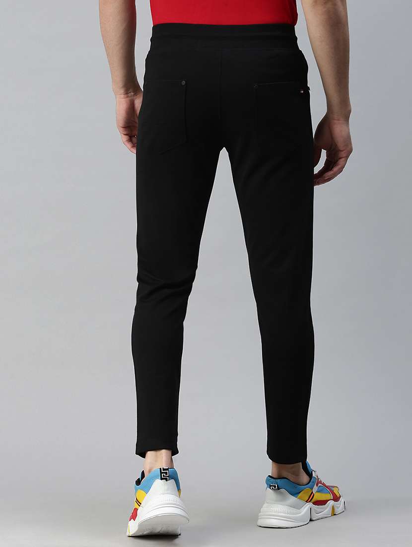 black solid full length track pant - 18339898 -  Standard Image - 2
