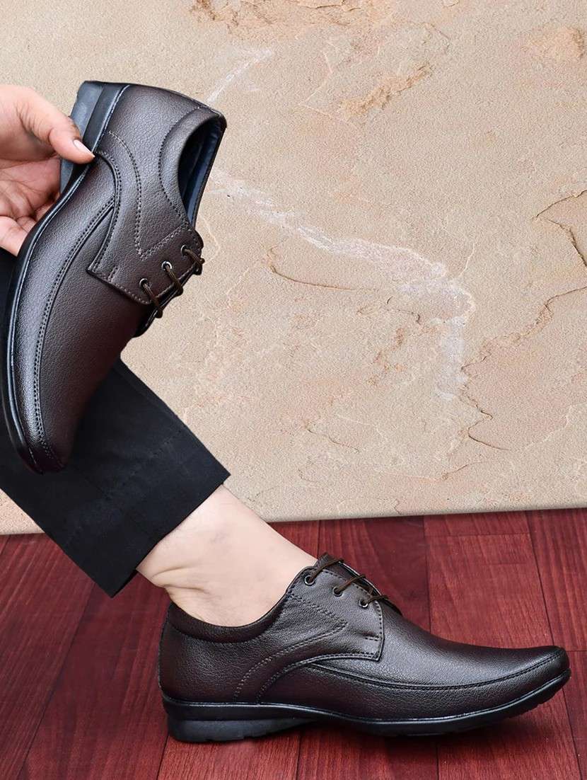 Brown Lace Up Formal Derby Shoes
