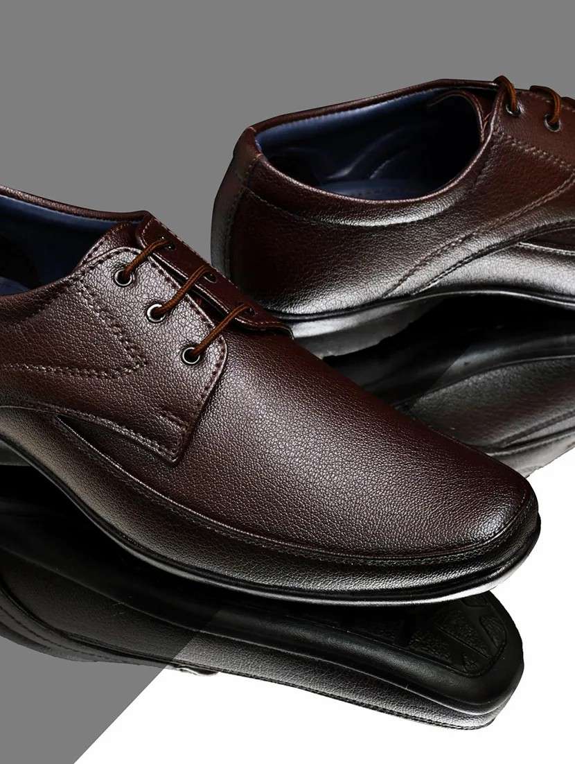 Brown Lace Up Formal Derby Shoes