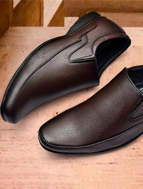 men brown slip on shoes - 18341022 - Standard Image - 0