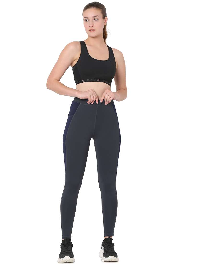 grey high rise solid tights