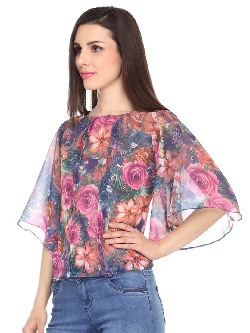 bell sleeved floral top - 18341269 -  Standard Image - 2
