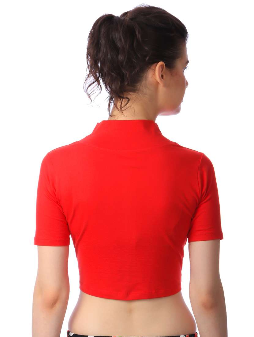 mock neck solid crop top - 18341273 -  Standard Image - 2