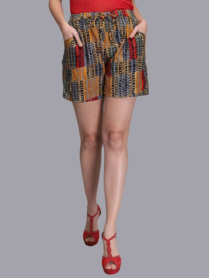 drawstring printed  short