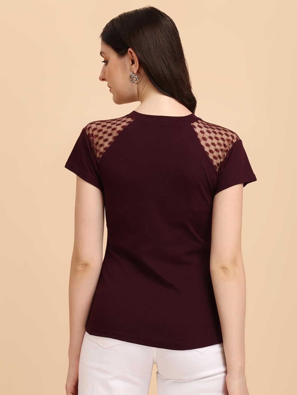 cap sleeved laced a line top - 18342033 - Standard Image - 2