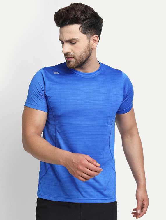 blue solid t-shirt