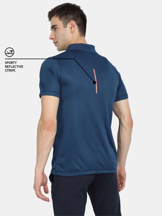 navy-blue solid polo t-shirt - 18342362 - Standard Image - 2