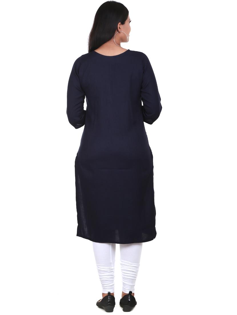 navy kurta churidaar set - 18342869 - Standard Image - 2