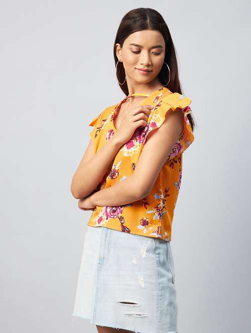 women's straight v neck top - 18343423 - Standard Image - 0