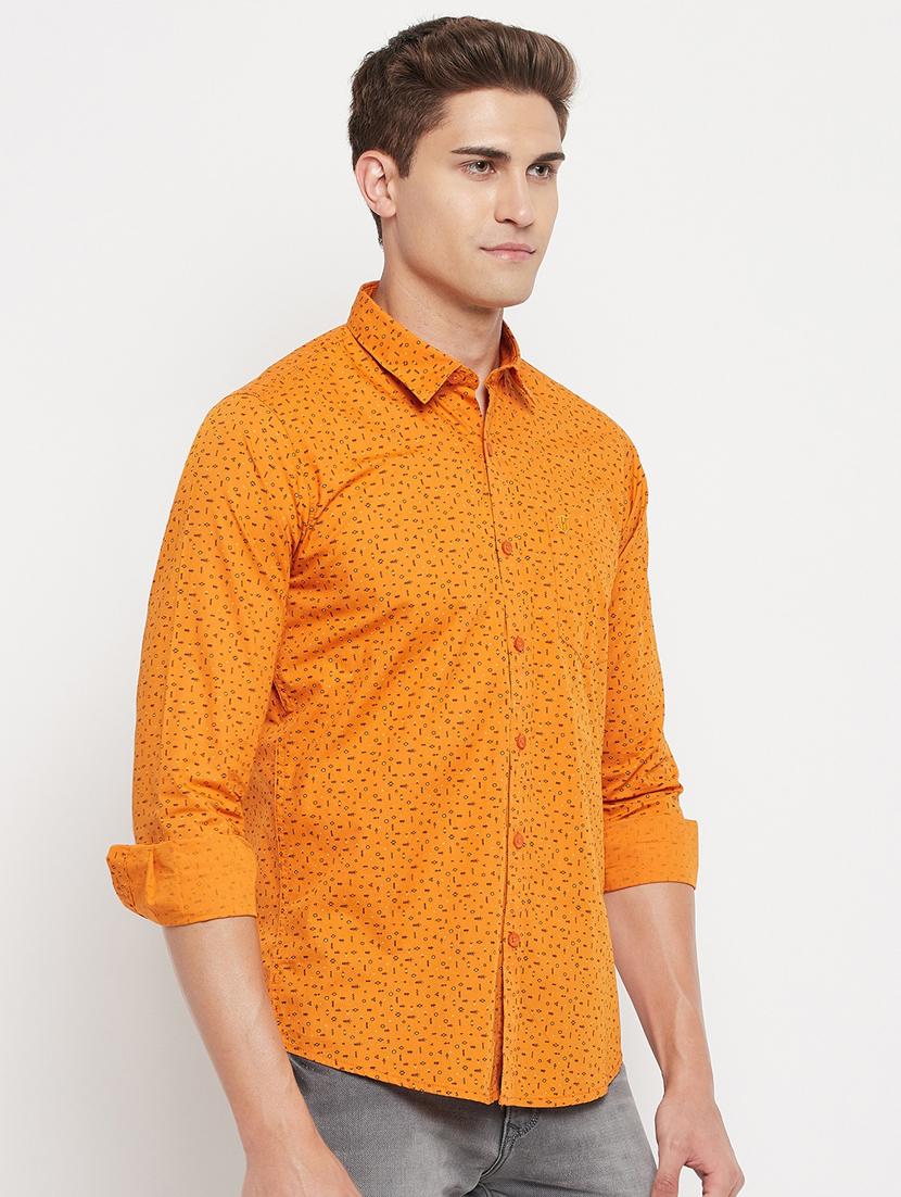 orange printed casual shirt - 18344682 - Standard Image - 2