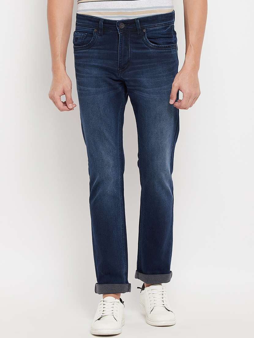 navy-blue light-washed denim jean