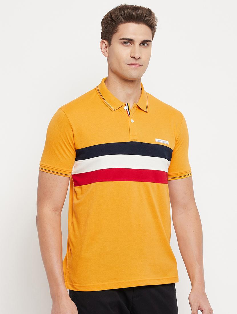 yellow striped polo t-shirt - 18344714 - Standard Image - 2
