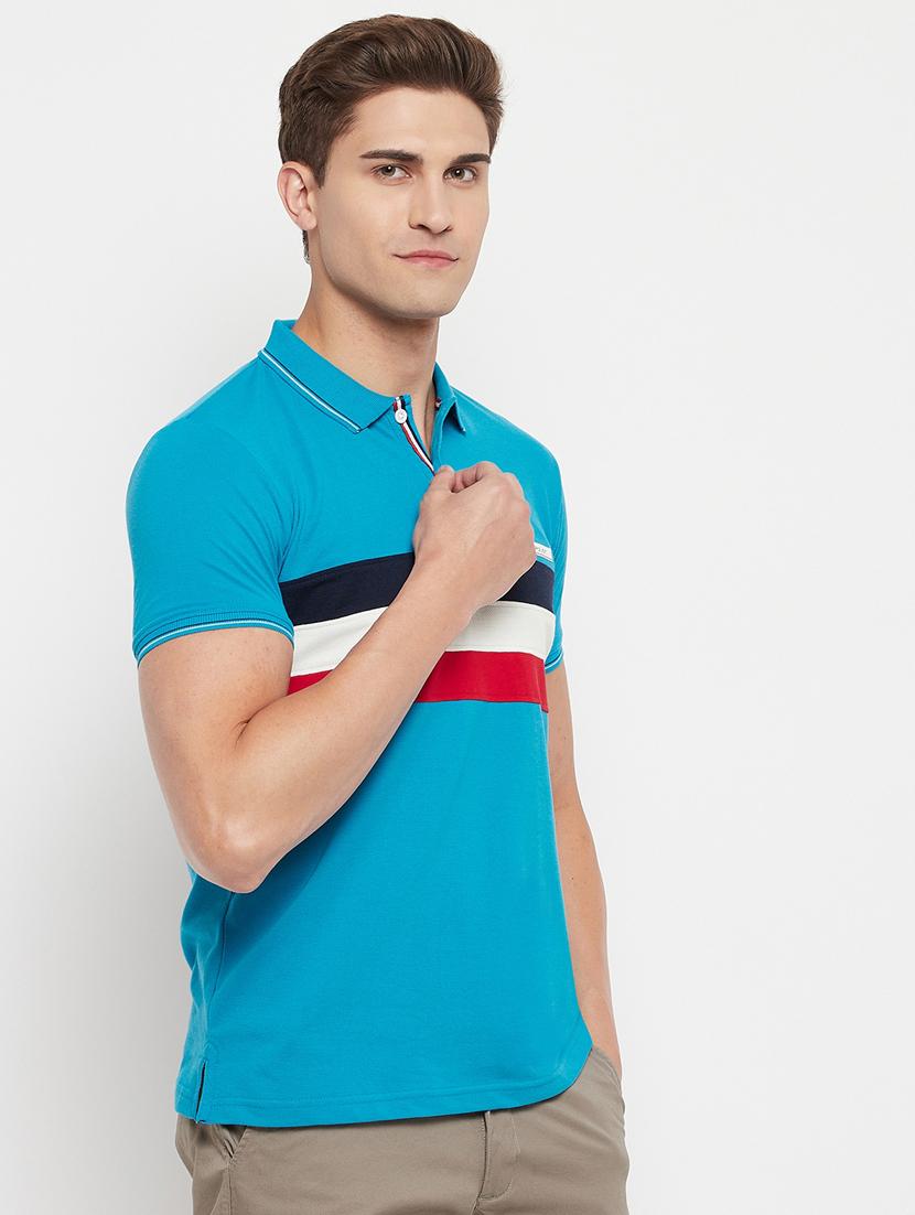 turquoise striped polo t-shirt - 18344715 - Standard Image - 2